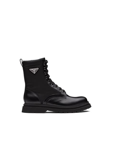 prada brushed nylon combat boots|nylon prada boots women.